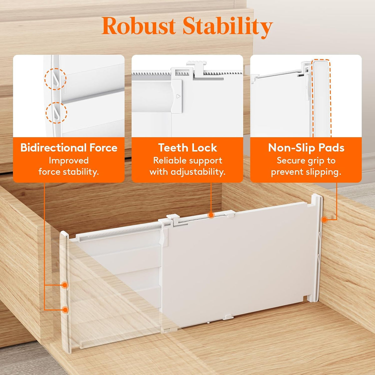 Lifewit 8" Tall Drawer Dividers, Adjustable Deep Drawer Organizer Clothes
