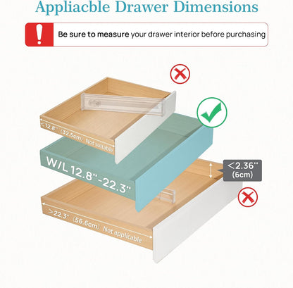 Vtopmart 2.36" Drawer Dividers with Expandable Inserts, 12.8"-22.3", 8 Pack