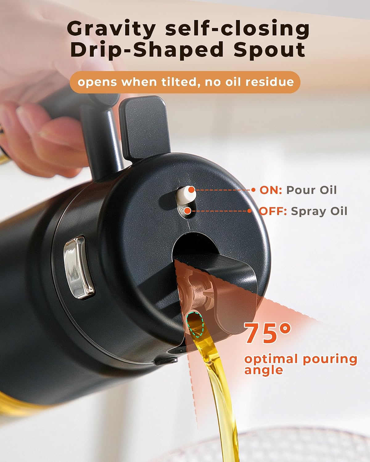 23.7oz /700ML Glass Olive Oil Sprayer for Cooking, 2-in-1 Oil Dispenser Bottle for Kitchen, Air Fryer, Salad, BBQ, Food Grade Spray Bottle with Portion Control