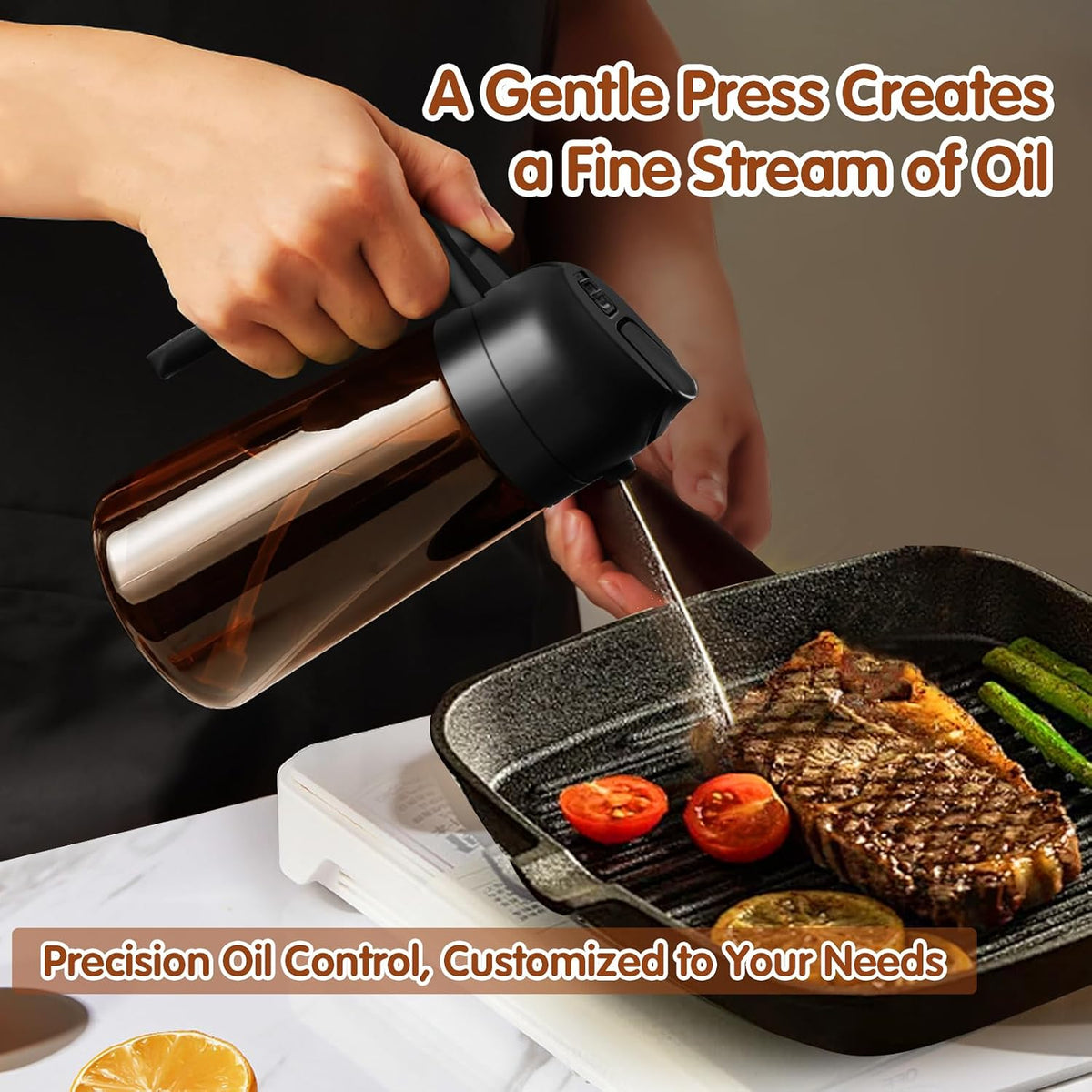 YARRAMATE 16oz/470ml Light Blocking Oil Sprayer for Cooking (Black)