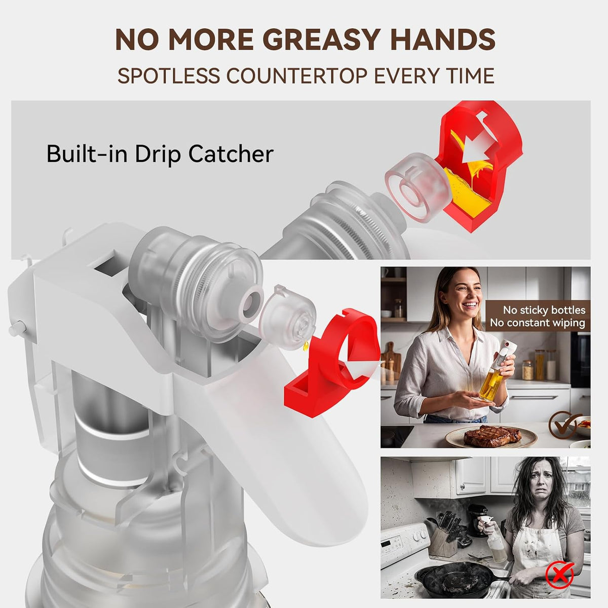 Olive Oil Sprayer for Cooking,Glass Oil Sprayer Mister Spray Bottle, 1g Per Press Oil Spritzer, Olive Oil Spray Bottle Dispenser for Air Fryer, Salad, Grilling, Kitchen Gadgets Essentials Tools