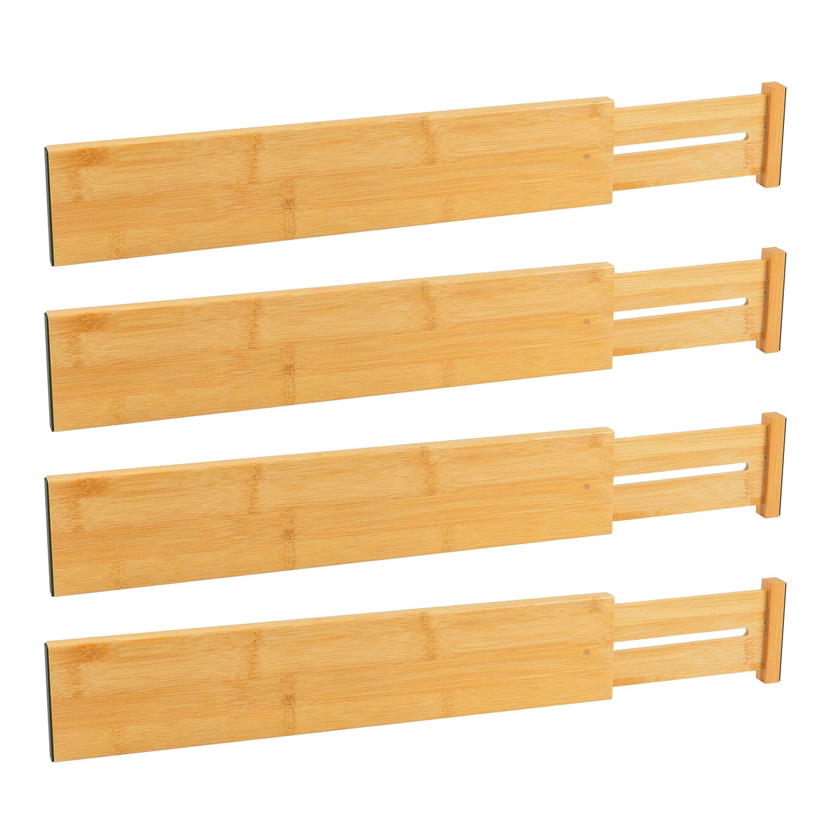 Utoplike 4 Pcs Bamboo Kitchen Drawer Dividers, Large Drawers Organizers