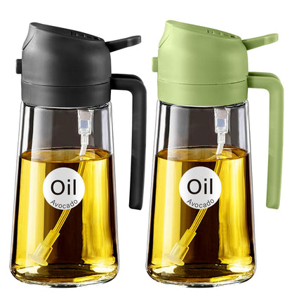 YARRAMATE 16 oz 2-in-1 Glass Olive Oil Sprayer for Cooking, Black