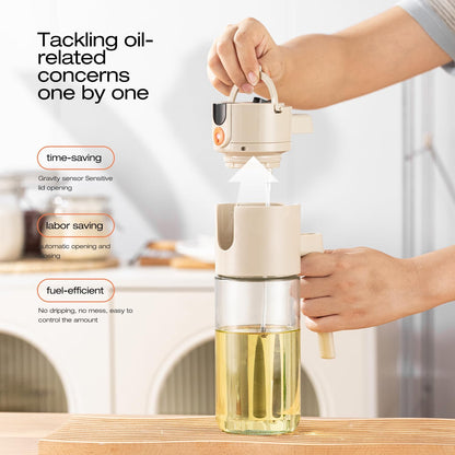 Large Advanced Olive Oil Sprayer for Cooking,2 in 1 Oil Dispenser for Kitchen Gadgets,600ml/20oz Oil Spray Bottle for Kitchen,Air Fryer,Salad,BBQ Refillable Oil SprayBottle with Fine Mist