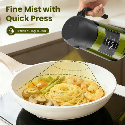 Oliver Oil Sprayer Dispenser for Cooking Bottle 16oz Green Glass Black