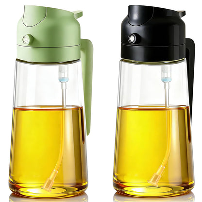 Oil Sprayer for Cooking, 2-in-1 Oil Mister & Dispenser Bottle for Air Fryer, Salad, BBQ, Kitchen Gadgets Accessories, 2 Pack