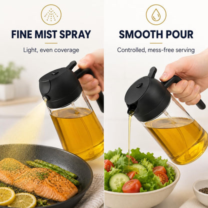 Oil Sprayer for Cooking, 2 in 1 Oil Dispenser and Sprayer