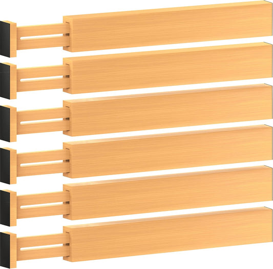 6-Pack Drawer Dividers 2.6-Inch High Dresser Drawer Organizer 16 to 22 Inch