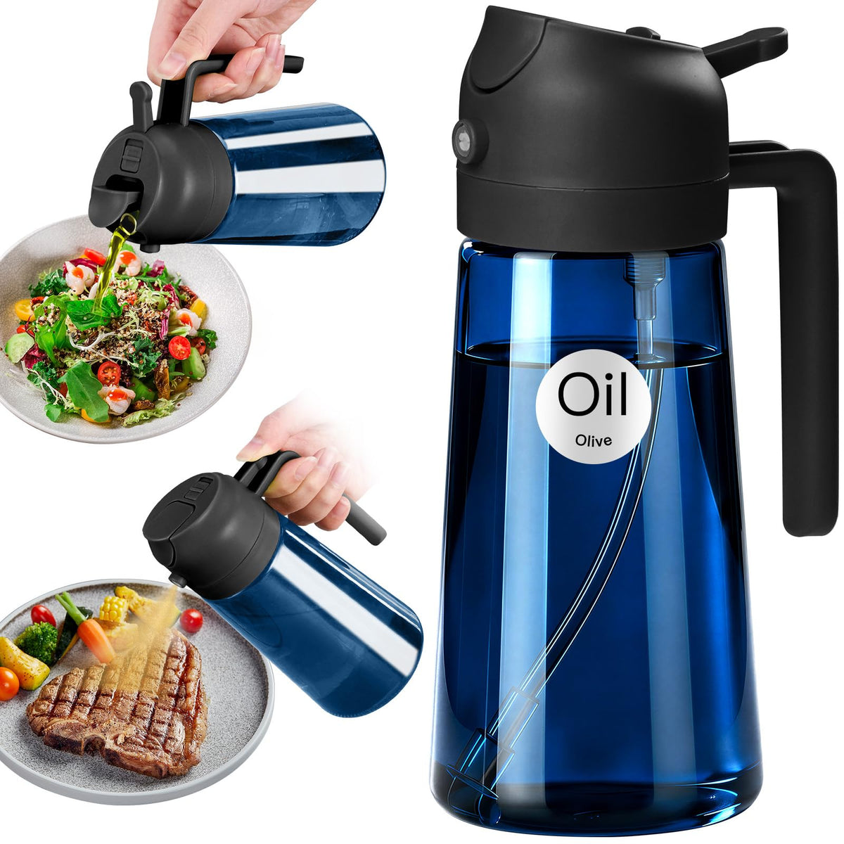 YARRAMATE 16oz/470ml Light Blocking Oil Sprayer for Cooking (Black)
