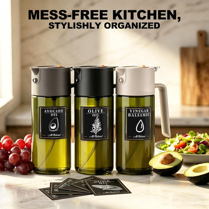 Gelibo 2-IN-1 Oil Sprayer for Cooking,Oil Dispenser for Kitchen,500ML,Black