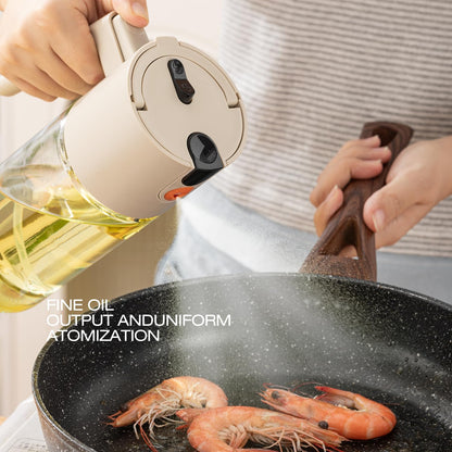 Large Advanced Olive Oil Sprayer for Cooking,2 in 1 Oil Dispenser for Kitchen Gadgets,600ml/20oz Oil Spray Bottle for Kitchen,Air Fryer,Salad,BBQ Refillable Oil SprayBottle with Fine Mist