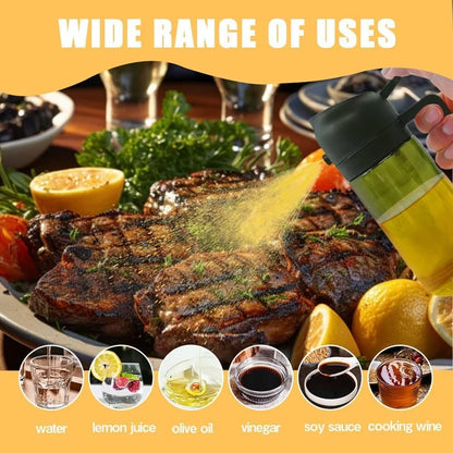 Kitchen Maiden 2 in 1 Oil Dispenser, New Kitchenmaiden 2 In 1 Oil Sprayer for Cooking，Olive Oil Dispenser Bottle Spray And Pour for Air Fryer, Salad, Frying, BBQ
