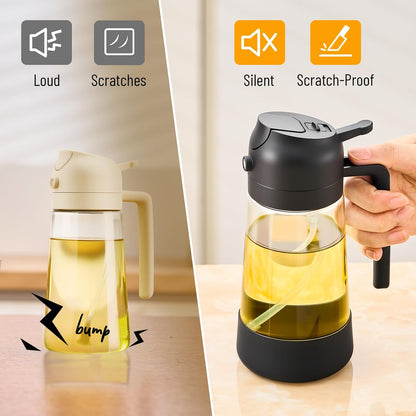 PARACITY Oil Sprayer for Cooking, 2-in-1 Dispenser Bottle, 16 oz, Black