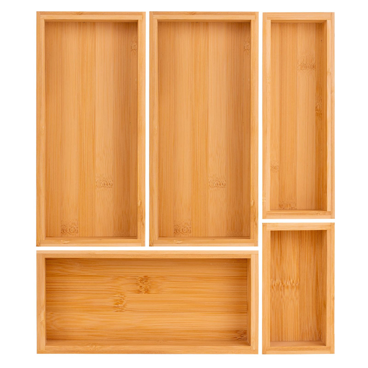 bamboo drawer organizer Set,expandable drawer dividers,wooden storage organizers,drawer organizers for kitchen, bathroom,flatware,Tea Bag Organizer (1 X 5PCS Natural)