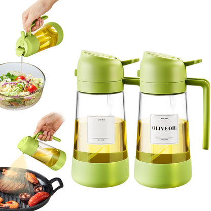 PARACITY Oil Sprayer for Cooking, 2-in-1 Dispenser Bottle, 16 oz, Black