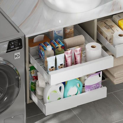 REBECAT 4 -Size Expandable Drawer Organizer 4 Pack Plastic Storage Bins