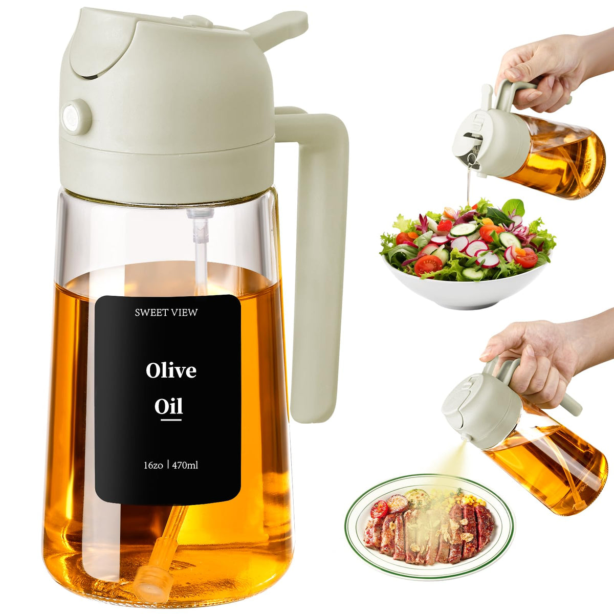 SWEET VIEW Oil Sprayer for Cooking 16oz/470ml