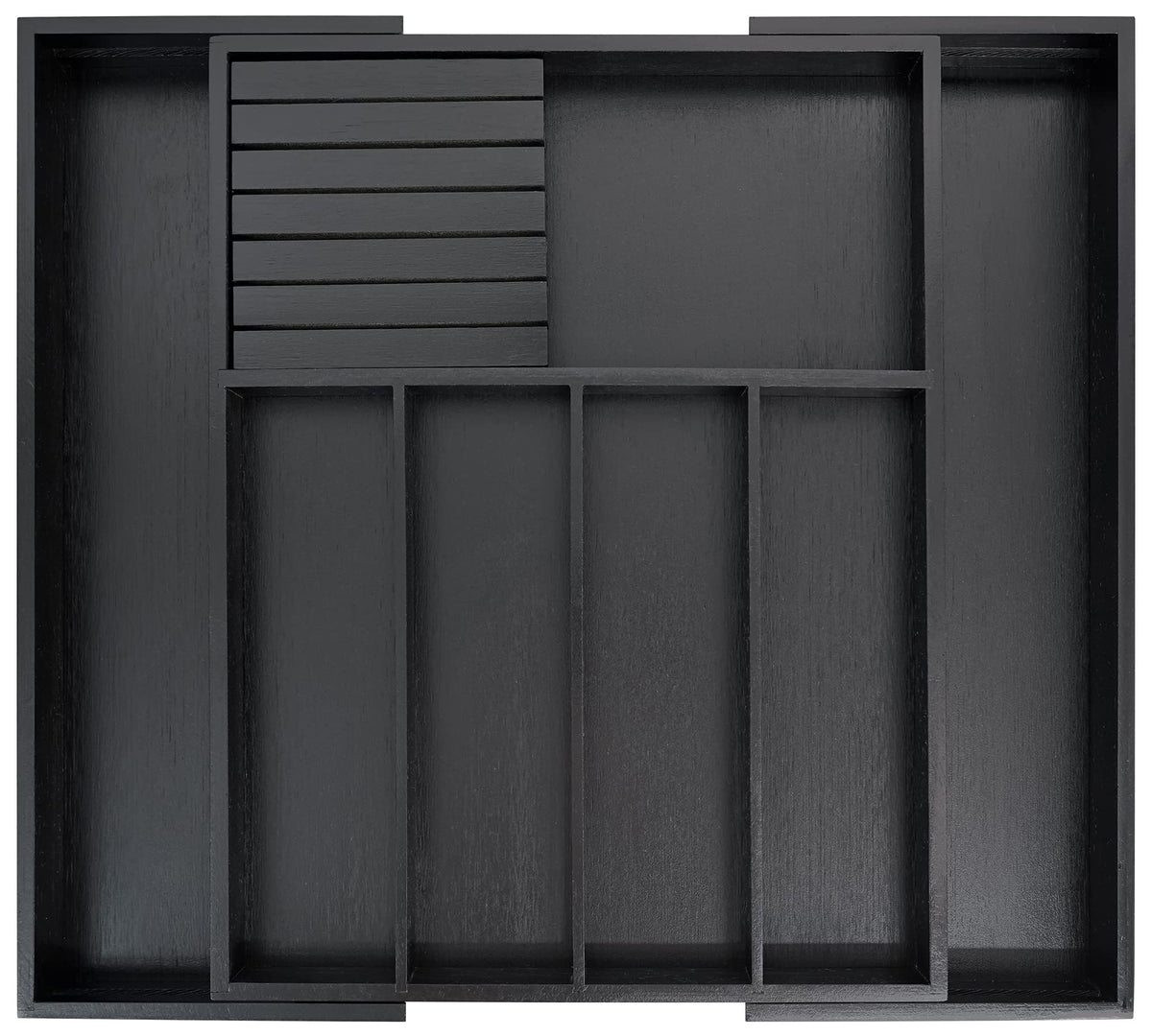 VaeFae Bamboo Silverware Drawer Organizer, 7 Slots, Natural