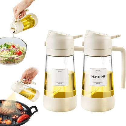 PARACITY Oil Sprayer for Cooking, 2-in-1 Dispenser Bottle, 16 oz, Black