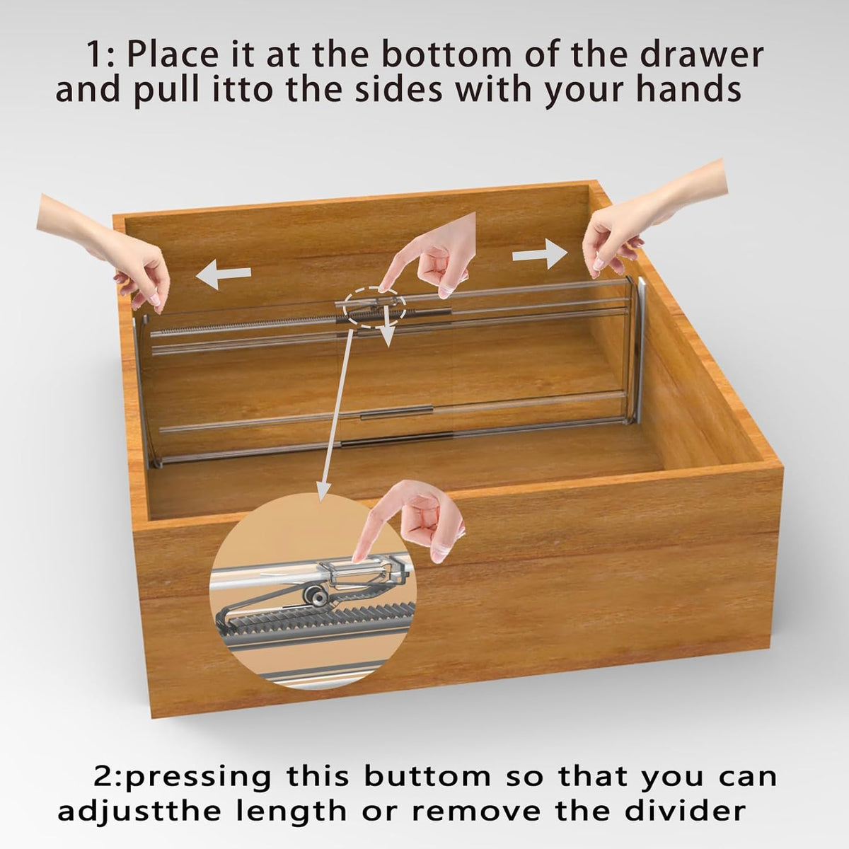 8 Pack 6" Adjustable Drawer Dividers, Expandable 12-20"