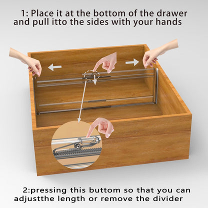 8 Pack 6" Adjustable Drawer Dividers, Expandable 12-20"