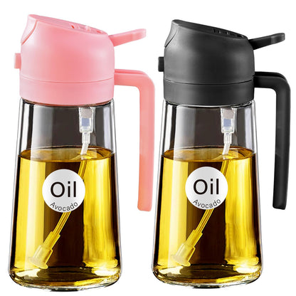 YARRAMATE 16 oz 2-in-1 Glass Olive Oil Sprayer for Cooking, Orange