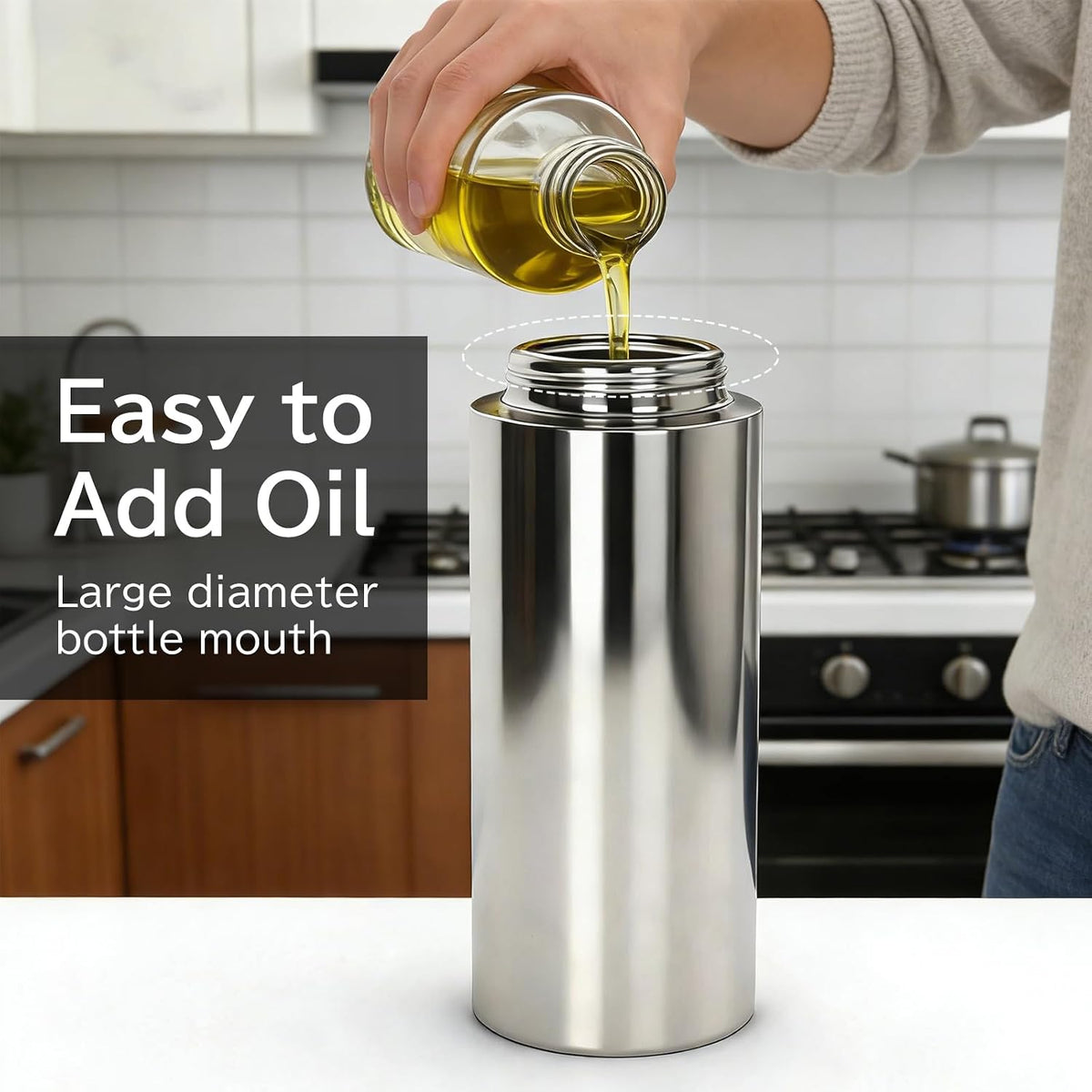 moniko Olive Oil Sprayer for Cooking, Olive Oil Dispenser Bottle, Stainless