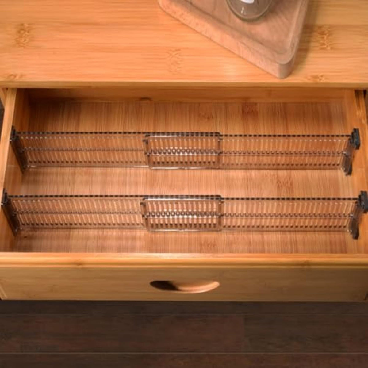 2 PCS Adjustable Drawer Dividers for Underwear and Socks, Expandable Plastic Partition Organizers