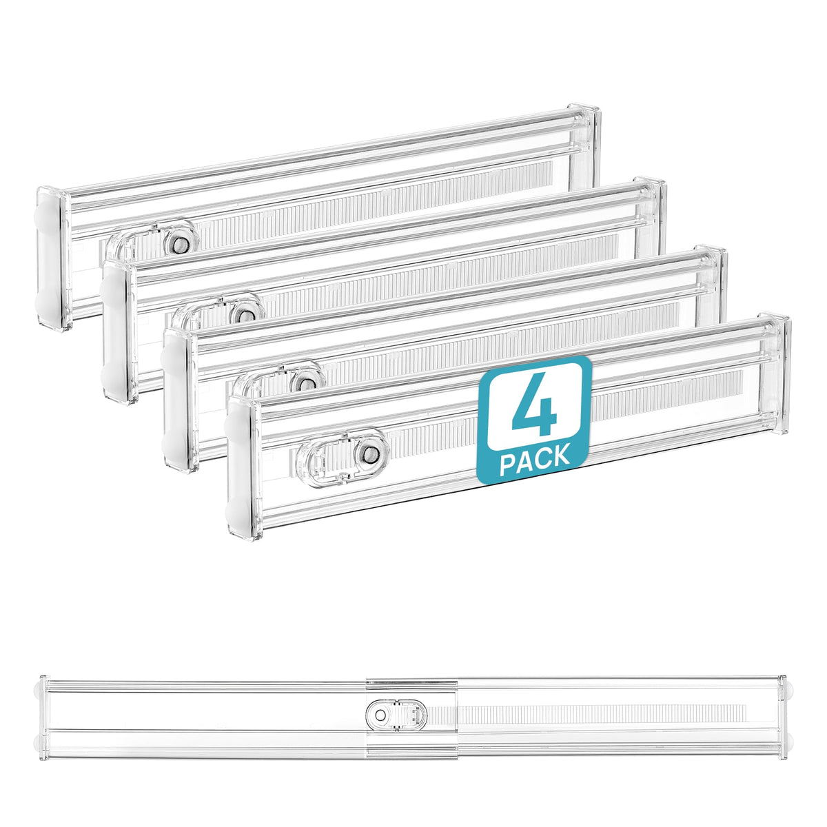 Vtopmart 2.36" Drawer Dividers with Expandable Inserts, 12.8"-22.3", 8 Pack