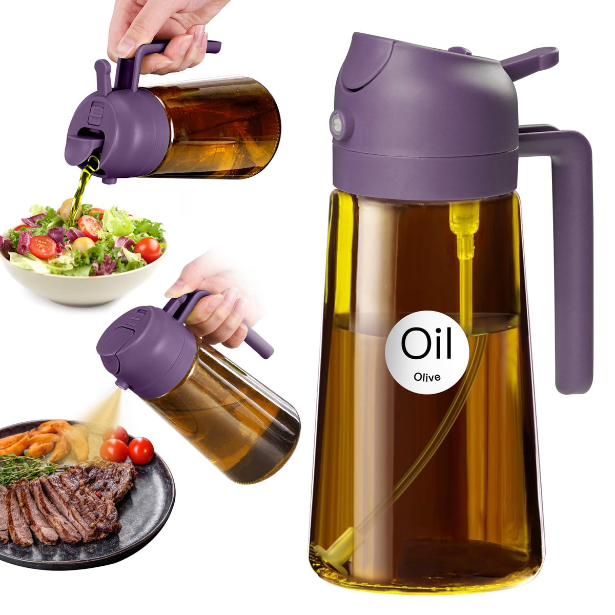 YARRAMATE 16oz/470ml Light Blocking Oil Sprayer for Cooking (Black)