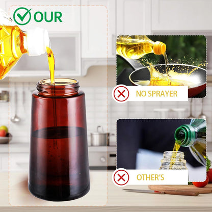 Oliver Oil Sprayer Dispenser for Cooking Bottle 16oz Dark Glass Black Green