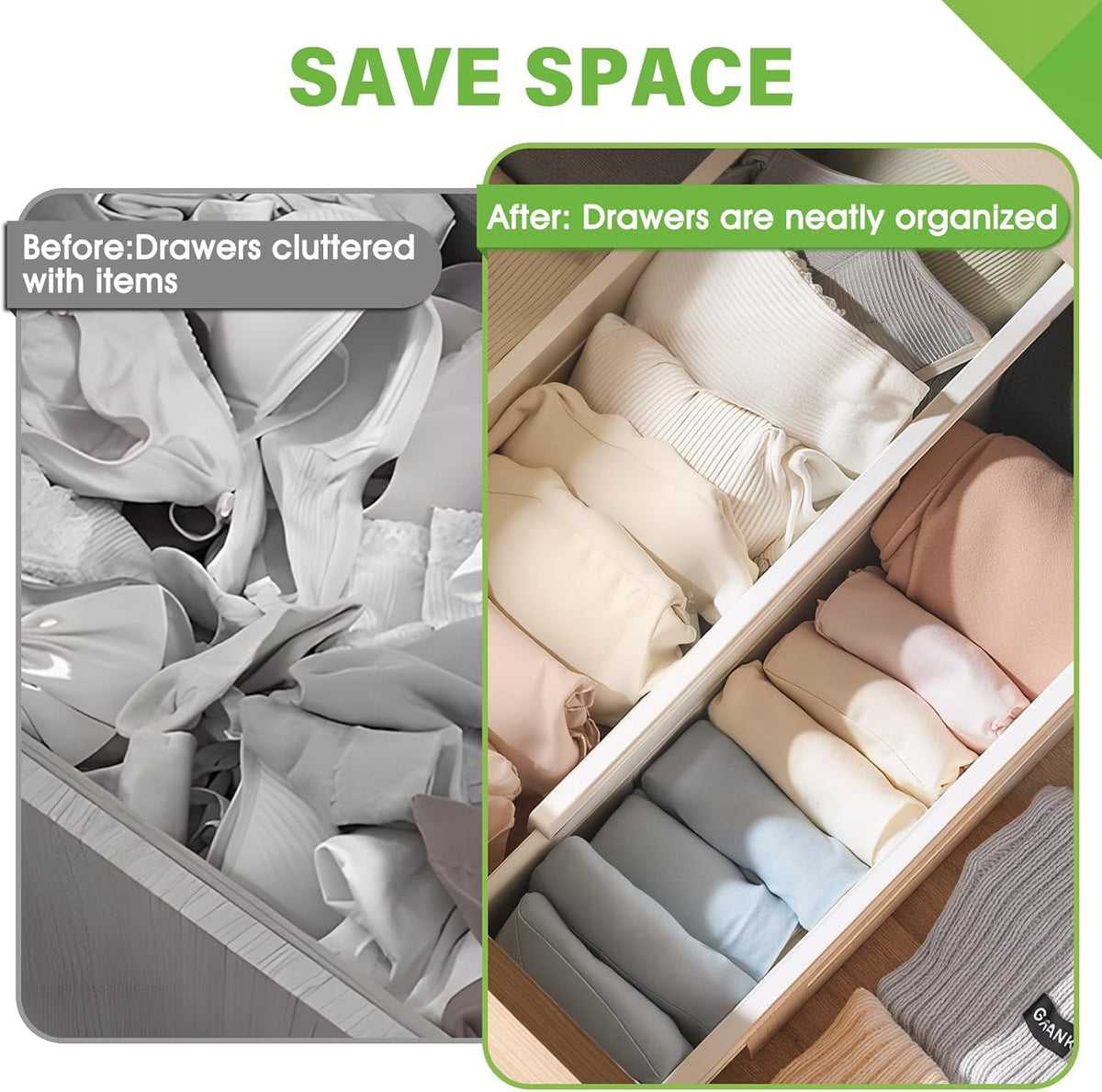 5 Pack Drawer Dividers 3.2" High Slim Organizers Expandable 10.8-17.9" Adjustable Separators for Shallow Drawers Kitchen Utensils Baby Clothes Underwear Storage-White