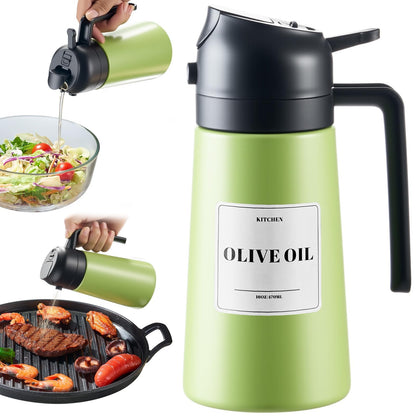 PARACITY Oil Sprayer and Pourer, 16 fl oz Stainless Steel Oil Dispenser
