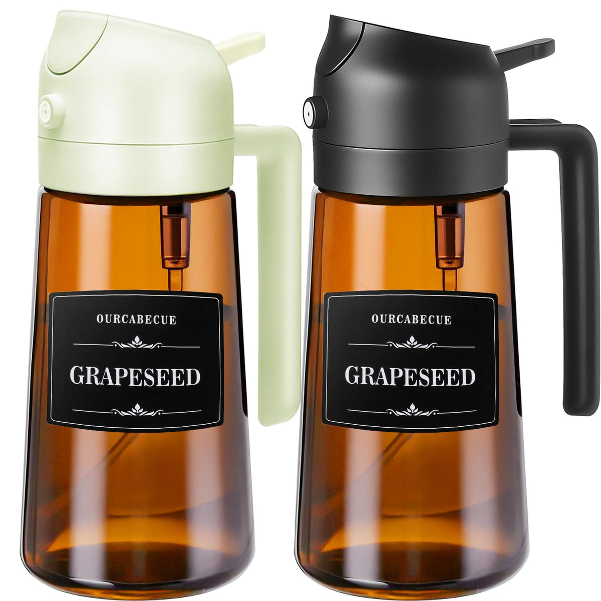 Olive Oil Sprayer & Dispenser Bottle for Cooking 16oz Dark Glass Oil Mister