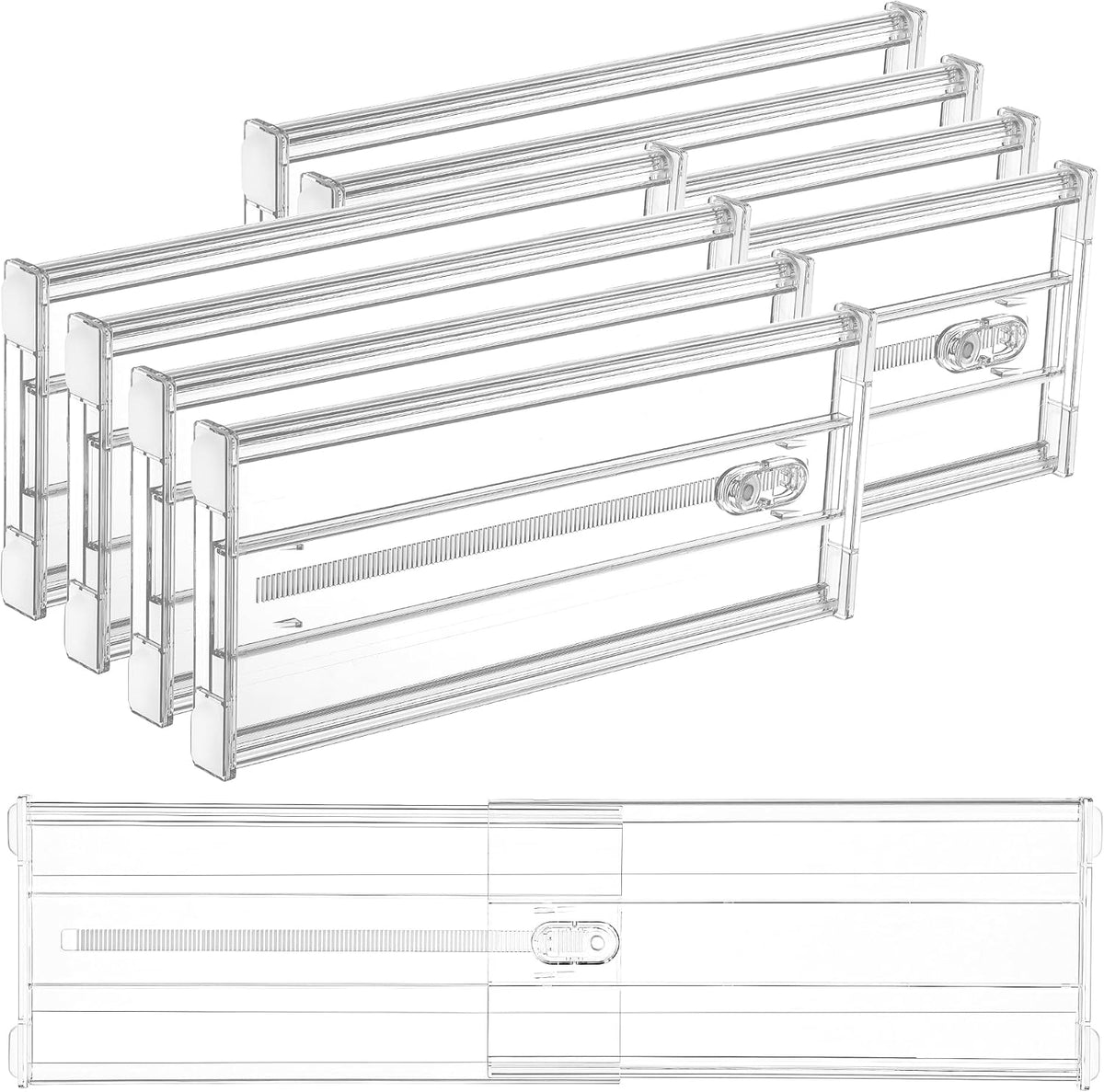 Vtopmart 6" Tall Upgrade Drawer Dividers, 12.8"-22.3" Expandable, 8 Pack