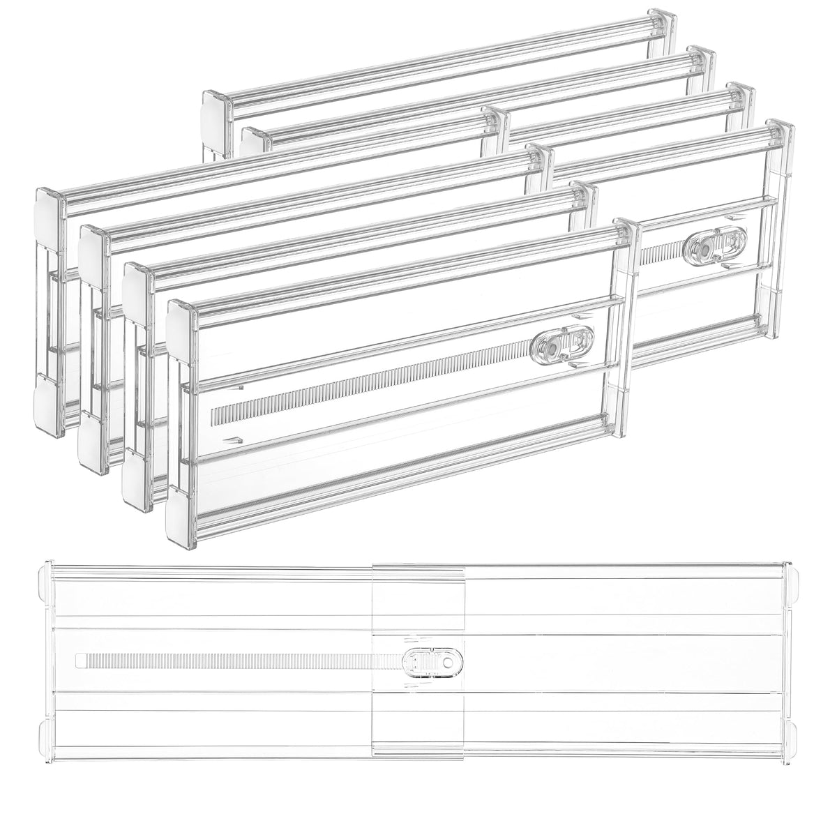 Vtopmart 6" Tall Upgrade Drawer Dividers, 12.8"-22.3" Expandable, 8 Pack