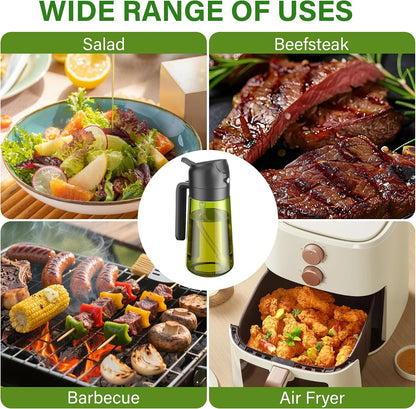 Vakoo Oil Sprayer for Cooking, 16oz/470ml, Black&Green