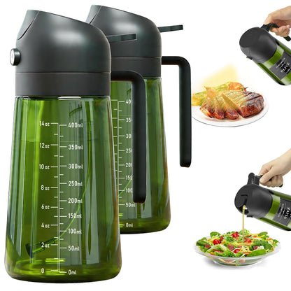 Olive Oil Sprayer & Dispenser Bottle for Cooking 16oz Dark Glass Oil Mister
