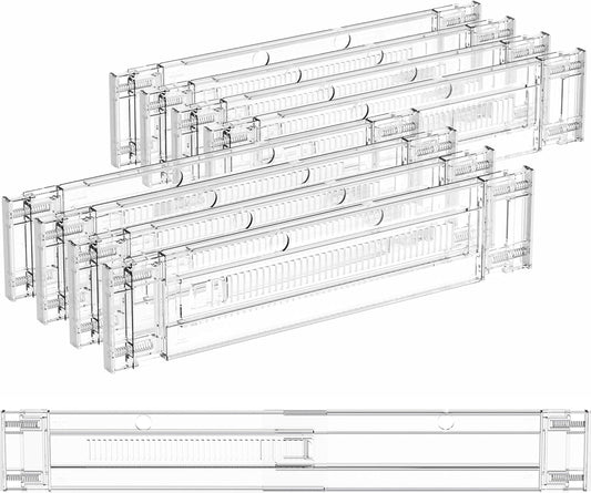 Yieach 8 Pack Clear Expandable Deep Drawer Separators From 15 to 21'' - 3.2 Inch Tall Acrylic Drawer Dividers for Clothes,Dresser Drawer Dividers for Dresser,Baby Nursery,Clothing,Sock or Underwear