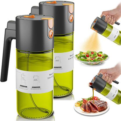 Olive Oil Sprayer & Dispenser Bottle for Cooking 17oz Dark Glass Oil Mister