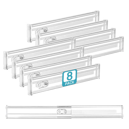 Vtopmart 6" Tall Upgrade Drawer Dividers, 12.8"-22.3" Expandable, 8 Pack