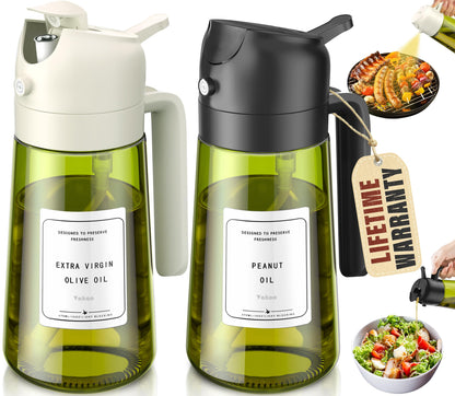 Vakoo Oil Sprayer for Cooking, 16oz/470ml, Black&Green