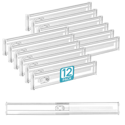 Vtopmart 6" Tall Upgrade Drawer Dividers, 12.8"-22.3" Expandable, 8 Pack