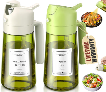 Vakoo Oil Sprayer for Cooking, 16oz/470ml, Black&Green