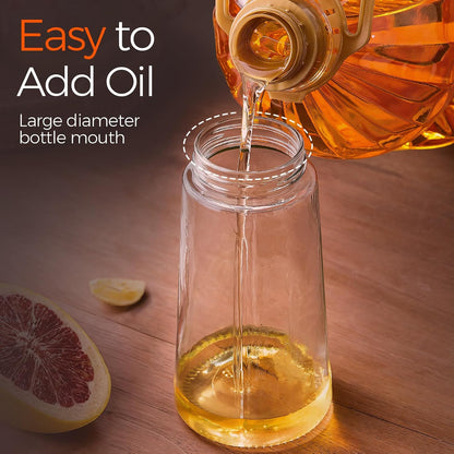 YARRAMATE 16 oz 2-in-1 Glass Olive Oil Sprayer for Cooking, Orange