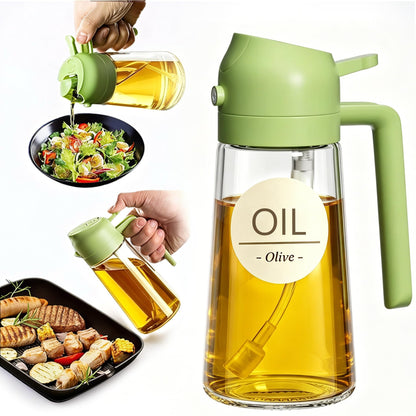 Pure Future 2-in-1 Olive Oil Sprayer for Cooking, Dispenser Bottle (Black)