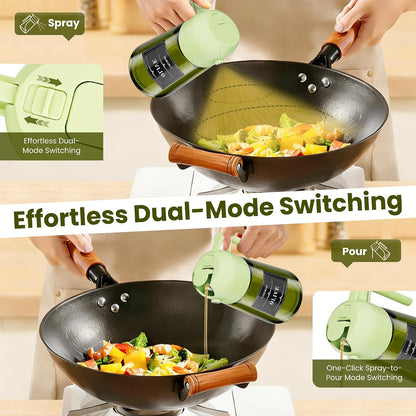 Oliver Oil Sprayer Dispenser for Cooking Bottle 16oz Green Glass Green