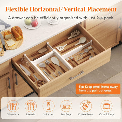 Lifewit 2.36" Upgrade Kitchen Drawer Dividers, Adjustable Drawer Organizer