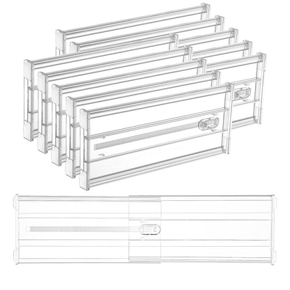 Vtopmart 2.36" Drawer Dividers with Expandable Inserts, 12.8"-22.3", 8 Pack