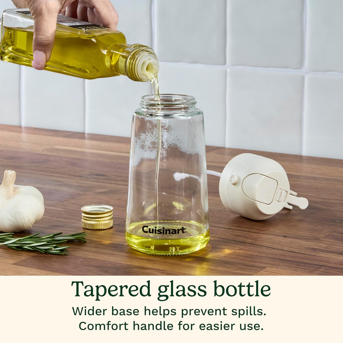 Cuisinart 2‑in‑1 Oil Sprayer & Pourer – Refillable Oil Mister, Controlled Spray or Stream, Ideal for Cooking, Roasting & Grilling